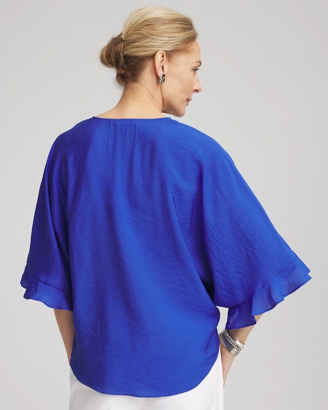 Ecovero Tie-Front Frill Sleeve Blouse - image 3